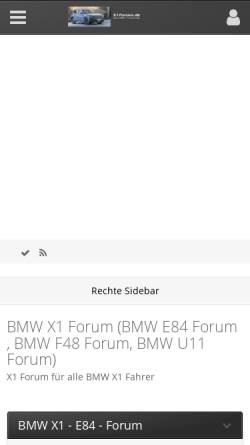 Vorschau der mobilen Webseite www.x1forum.de, BMW X1 Forum