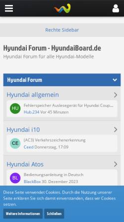 Vorschau der mobilen Webseite www.hyundaiboard.de, Hyundaiboard.de