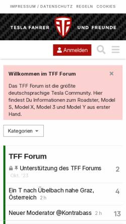 Vorschau der mobilen Webseite tff-forum.de, TFF Forum