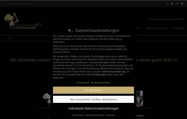 Vorschau von www.dunkelrestaurant-sinneswandel.de, Sinneswandel