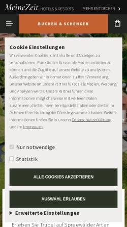 Vorschau der mobilen Webseite seinerzeit.de, Landgasthof zum grünen Strand der Spree