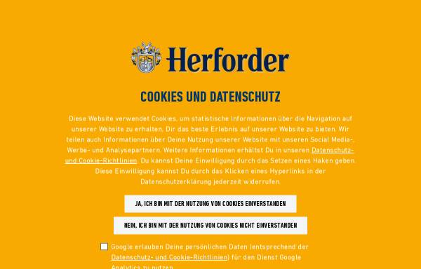 Vorschau von www.herforder.de, Herforder Brauerei GmbH & Co. KG