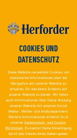 Vorschau der mobilen Webseite www.herforder.de, Herforder Brauerei GmbH & Co. KG