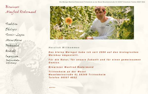 Vorschau von www.biowinzer-rodermund.de, Biowinzer Manfred Rodermund