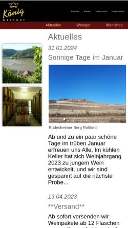 Vorschau der mobilen Webseite www.koenigswein.de, Weingut K.u.U. König GbR