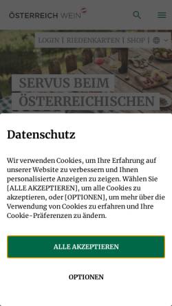 Vorschau der mobilen Webseite www.oesterreichwein.at, Österreich Wein Marketing GmbH