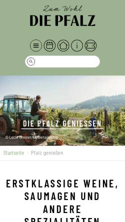 Vorschau der mobilen Webseite www.pfalz.de, Pfalz.de