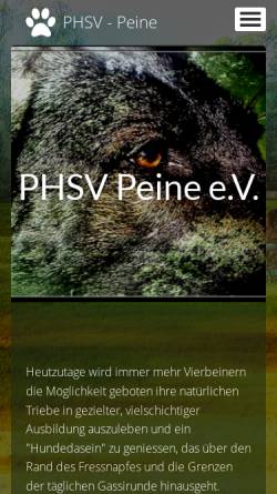 Vorschau der mobilen Webseite www.phsv-peine.de, 1. Polizeihundesportverein Peine e.V.