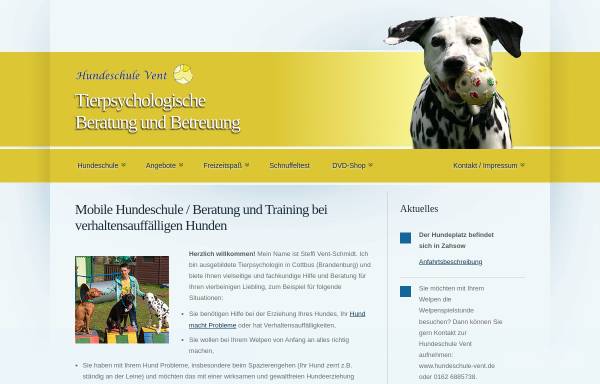 Vorschau von www.hundeschule-vent.de, Hundeschule Vent