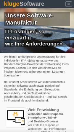 Vorschau der mobilen Webseite klugesoftware.de, Wolfgang Kluge