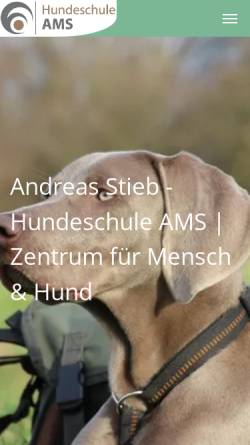 Vorschau der mobilen Webseite www.hundeschule-ams.de, Andreas Stieb - Hundeschule AMS