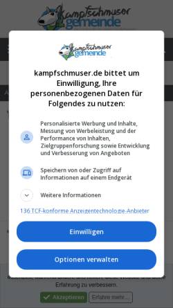 Vorschau der mobilen Webseite kampfschmuser.de, Kampfschmuser Gemeinde