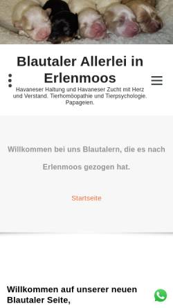 Vorschau der mobilen Webseite www.havaneser-vom-blautal.de, Vom Blautal