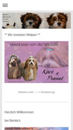 Vorschau der mobilen Webseite kleinhunde-havaneser.de, Von der Nordsee