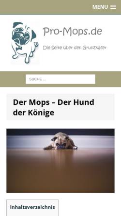 Vorschau der mobilen Webseite www.pro-mops.de, Pro-Mops
