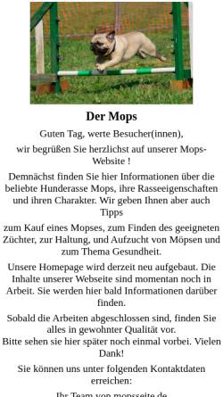 Vorschau der mobilen Webseite www.mopsseite.de, MopsSeite