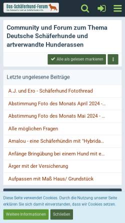 Vorschau der mobilen Webseite www.das-schaeferhund-forum.de, Das Schäferhund Forum
