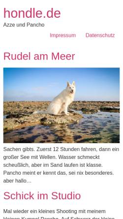 Vorschau der mobilen Webseite www.hondle.info, Weisser Schweizer Schäferhund Azze