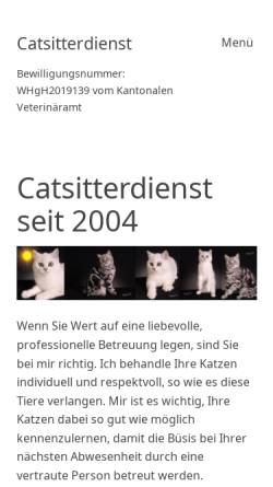 Vorschau der mobilen Webseite catsitterdienst.ch, Cattsitterdienst