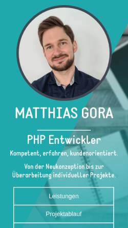 Vorschau der mobilen Webseite www.webprogrammierung-gora.de, Matthias Gora
