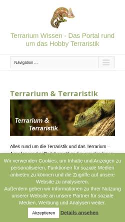 Vorschau der mobilen Webseite www.terrarium-wissen.de, Terrarium-Wissen.de