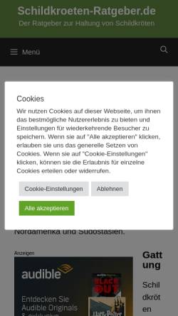 Vorschau der mobilen Webseite www.schildkroeten-ratgeber.de, Steckbriefe zu 14 Schildkrötenarten