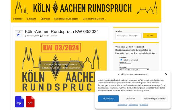 Vorschau von www.koeln-aachen-rundspruch.de, ATV4HAM Amateurfunk Fernsehen im Internet
