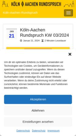 Vorschau der mobilen Webseite www.koeln-aachen-rundspruch.de, ATV4HAM Amateurfunk Fernsehen im Internet