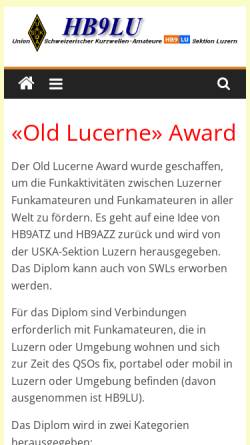Vorschau der mobilen Webseite hb9lu.ch, Old Lucerne Award