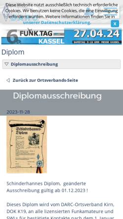 Vorschau der mobilen Webseite www.darc.de, Schinderhannes-Diplom