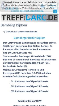 Vorschau der mobilen Webseite www.darc.de, Bamberger-Reiter-Diplom