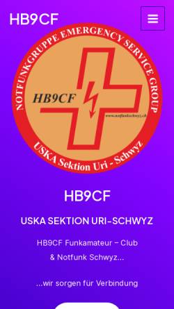Vorschau der mobilen Webseite www.hb9cf.ch, Amateurfunk Club HB9CF