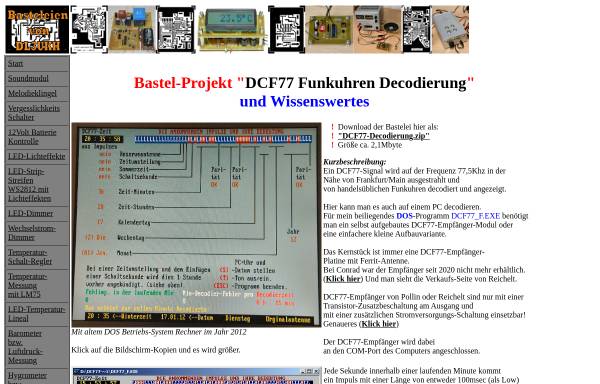 Vorschau von www.dl3ukh.de, DCF77 Funkuhren Decodierung