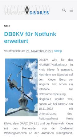 Vorschau der mobilen Webseite www.db0res.de, DB0RES