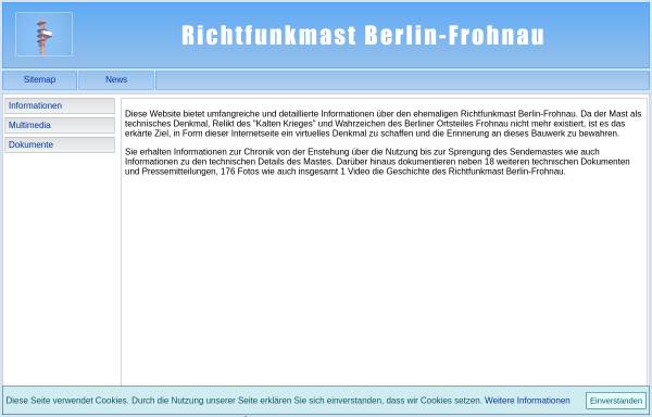 Vorschau von www.richtfunkmast-frohnau.de, Richtfunkmast Berlin-Frohnau