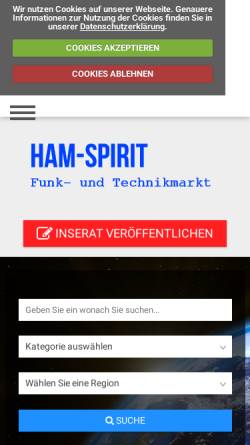 Vorschau der mobilen Webseite www.ham-spirit.de, Ham-Spirit Kleinanzeigenmarkt