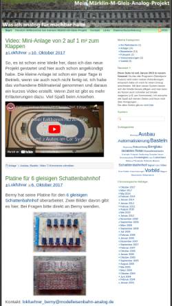 Vorschau der mobilen Webseite www.modelleisenbahn-analog.de, Mein-Märklin-M-Gleis-Analog-Projekt