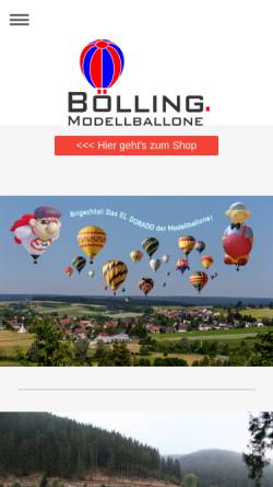Vorschau der mobilen Webseite www.modellballoneboelling.de, Modellballone Bölling