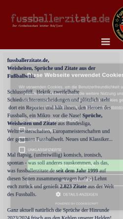 Vorschau der mobilen Webseite www.fussballerzitate.de, Fussballerzitate.de