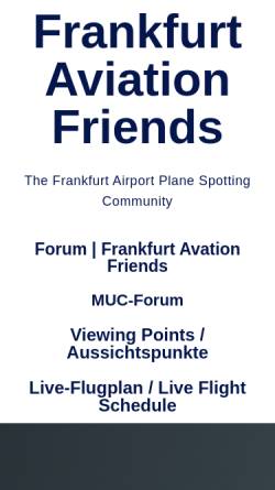 Vorschau der mobilen Webseite www.frankfurt-aviation-friends.de, Frankfurt Aviation Friends