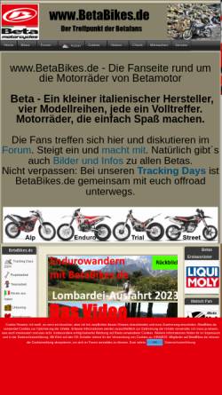 Vorschau der mobilen Webseite www.betabikes.de, BetaBikes.de