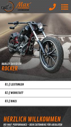 Vorschau der mobilen Webseite www.max-raesfeld.de, Motorradhandel Max' Performance