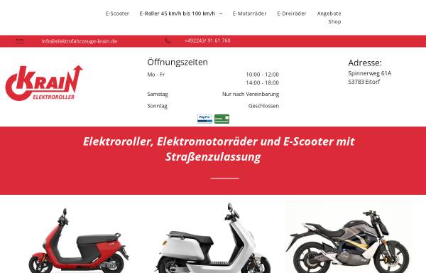 Vorschau von www.elektrofahrzeuge-krain.de, Elektrofahrzeuge Krain