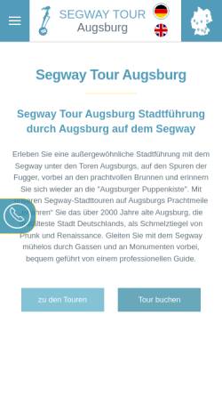 Vorschau der mobilen Webseite www.seg-tour.de, Segway Tour Augsburg