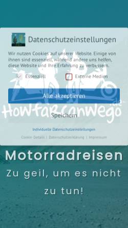 Vorschau der mobilen Webseite www.howfarcanwego.de, Howfarcanwego