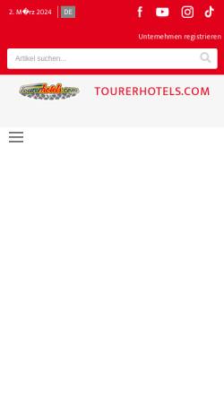 Vorschau der mobilen Webseite www.tourerhotels.com, Tourer Hotels
