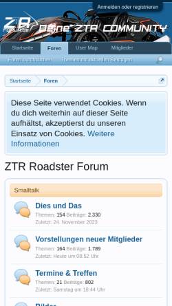 Vorschau der mobilen Webseite www.ztrforum.de, Ztrforum.de