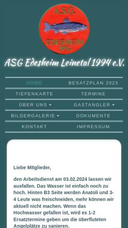 Vorschau der mobilen Webseite www.asg-edesheim.de, ASG Edesheim