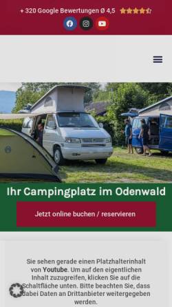 Vorschau der mobilen Webseite camping-fuerth.de, Niebelungen Camping