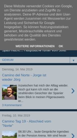 Vorschau der mobilen Webseite joergth.blogspot.de, Gewum! Geocaching, Wandern und mehr. [JoergTh]